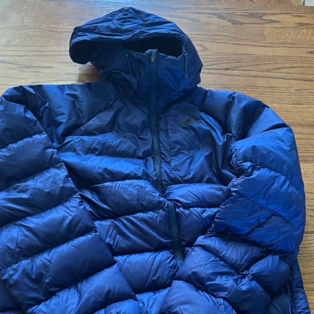 Blue Puffer Jacket with Hood